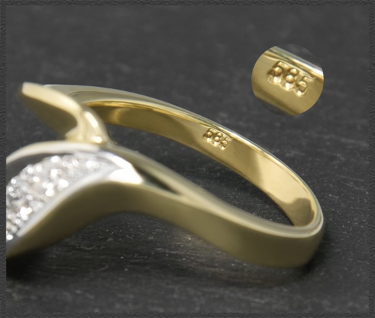 Diamant 585 Gold Cocktail Ring, 0,32ct Brillanten