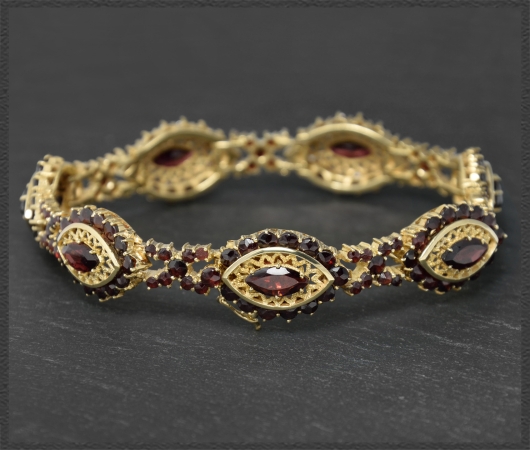 29,30ct Granat & 585 Gold Damen Armband, Vintage