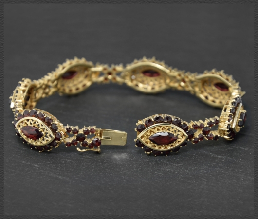 29,30ct Granat & 585 Gold Damen Armband, Vintage