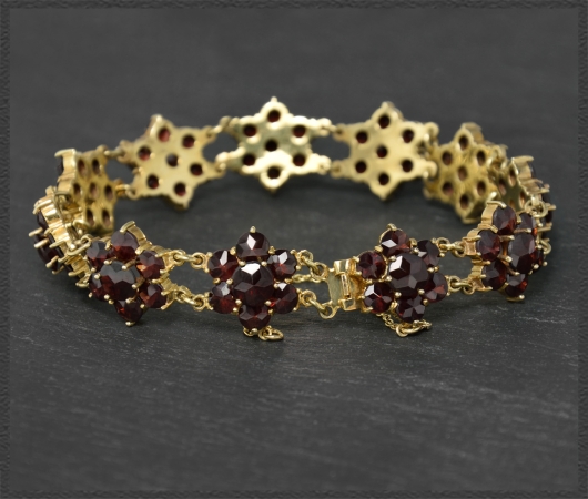 Granat & Gold Damen Armband mit 25ct, Vintage