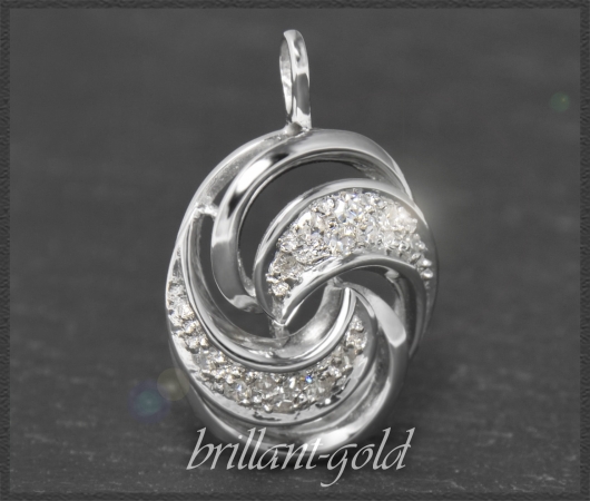 Anhänger aus 585 Weißgold, 0,30ct Diamanten