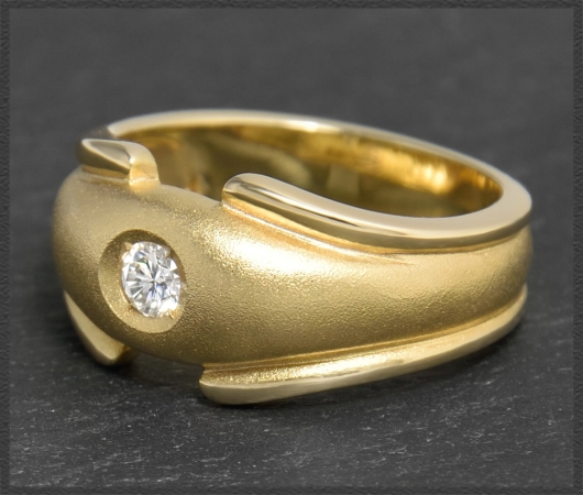 Diamant Ring, 0,15ct Brillant, 585 Gold Bandring