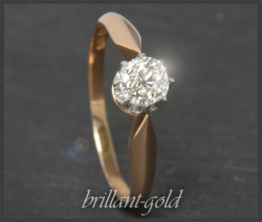 Diamant Ring 0,63ct Altschliff Brillant, Antik um 1900
