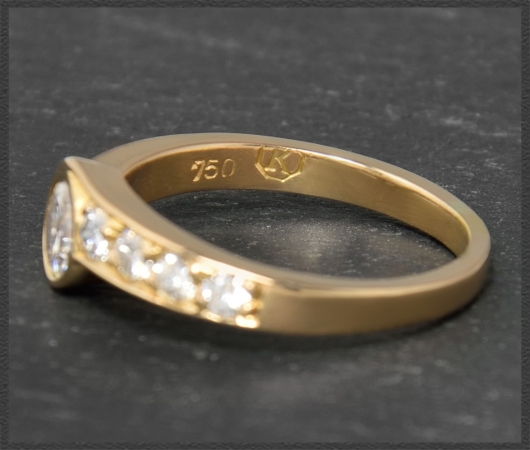 Diamant Ring, 0,73ct Brillanten, 750 Gold, Solitärring