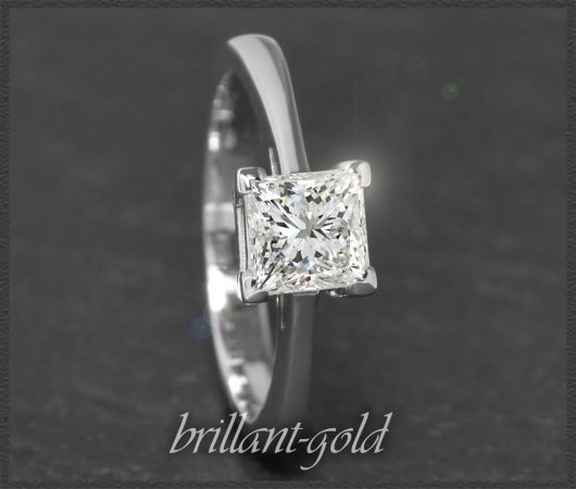 Diamant 585 Gold Ring, Princess 1,05ct Solitär