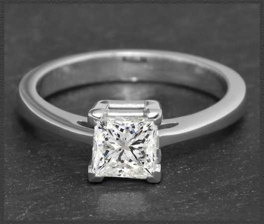 Diamant 585 Gold Ring, Princess 1,05ct Solitär