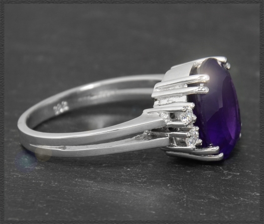 Diamant & Amethyst 4,70ct Ring aus 585 Weißgold