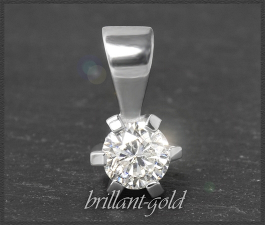 Diamant Anhänger, 0,50ct Solitär Brillant, 585 Gold