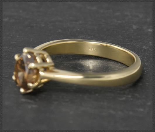 Diamant Ring mit 1,04ct in Cognac-Braun, 585 Gold