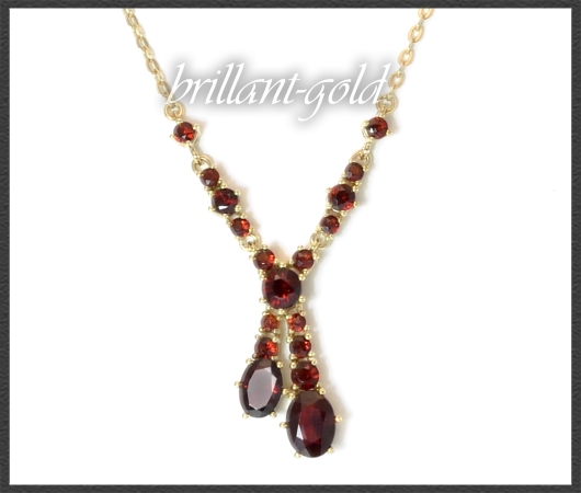 Collier aus 333 Gold mit 4,50ct roten Granaten