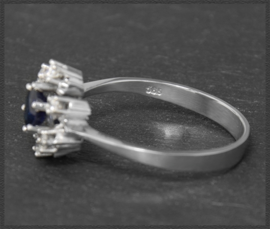 Diamant & Saphir Ring mit 1ct, 585 Gold, Vintage