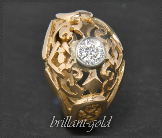 Antiker Brillant Ring mit 0,55ct, 750 Gold, um 1925