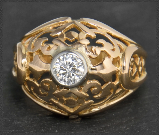 Antiker Brillant Ring mit 0,55ct, 750 Gold, um 1925