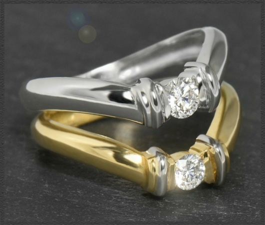 Brillant Ring 0,40ct lupenrein-vvs Diamanten, 585 Gold