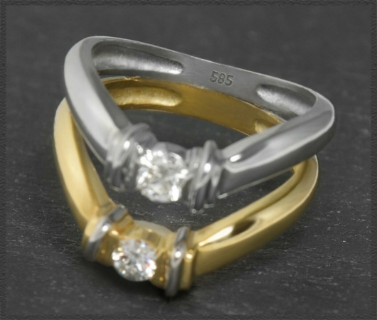 Brillant Ring 0,40ct lupenrein-vvs Diamanten, 585 Gold