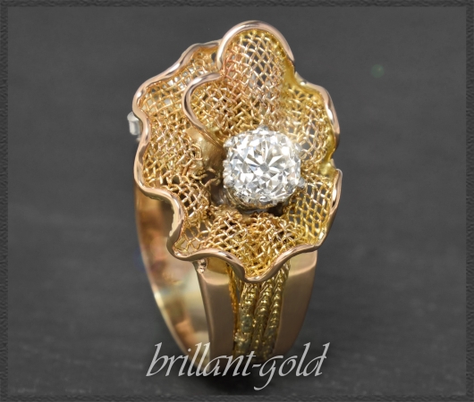 Vintage Ring mit 1,70ct Diamanten, 1,45ct Solitär, 750 Gold