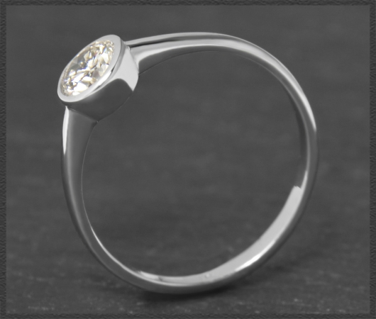 Diamant Ring, 0,90ct Solitär Brillant, 585 Weißgold