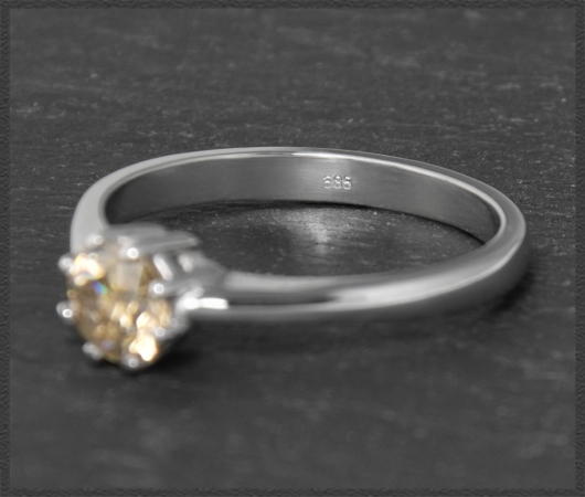 Diamant Ring, 0,55ct Brillant in champagner, 585 Gold