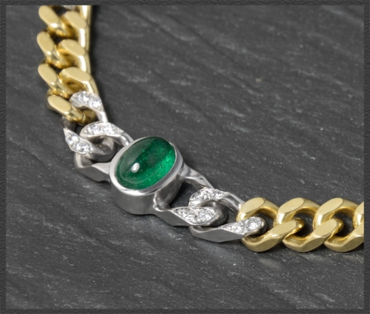 Diamant & Smaragd Armband mit 4,72ct, 750 Gold