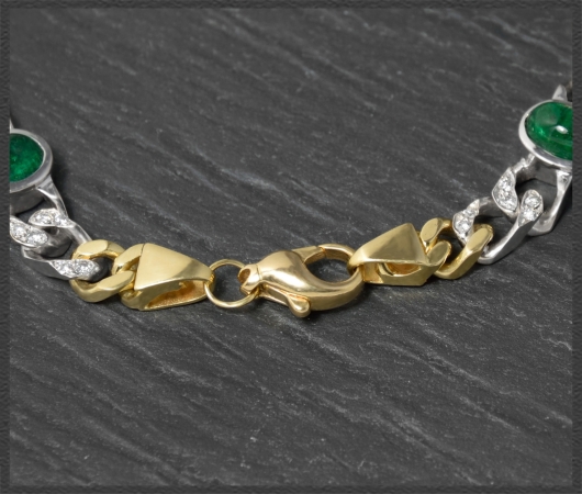 Diamant & Smaragd Armband mit 4,72ct, 750 Gold