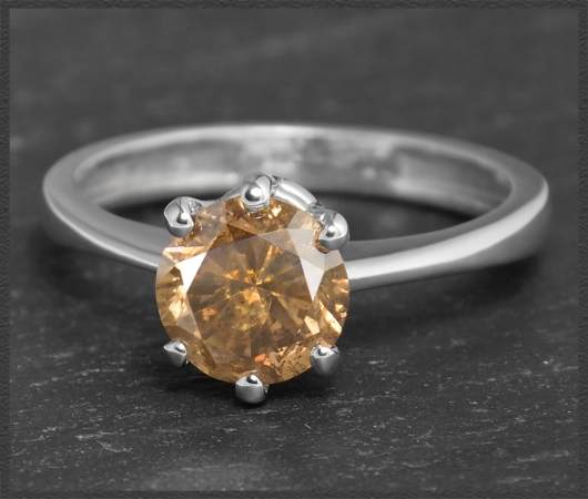 Diamant Ring,1,70ct cognac Brillant, 585 Weißgold