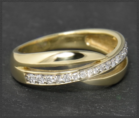Diamant Ring, 0,25ct Brillanten, 585 Gelbgold