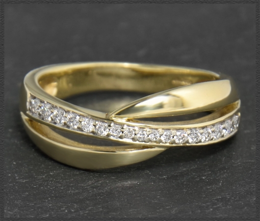 Diamant Ring, 0,25ct Brillanten, 585 Gelbgold