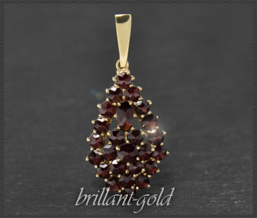 Granat Anhänger mit 5,50ct in 333 Gelbgold, Vintage