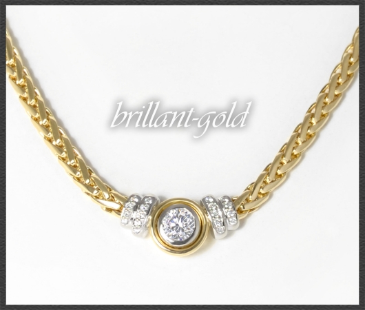 Diamant Collier mit 1,45ct, Solitär 1,12ct, 750 Gold
