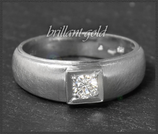 Diamant Ring mit 0,24ct Brillant Solitär, 585 Weißgold