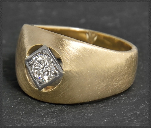 Diamant Ring, 0,35ct Solitär, 585 Gold, Vintage