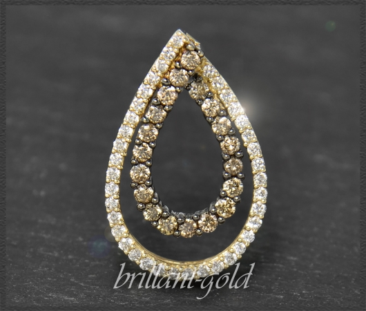 Diamant Anhänger Tropfen, 0,70ct Brillanten, 585 Gold