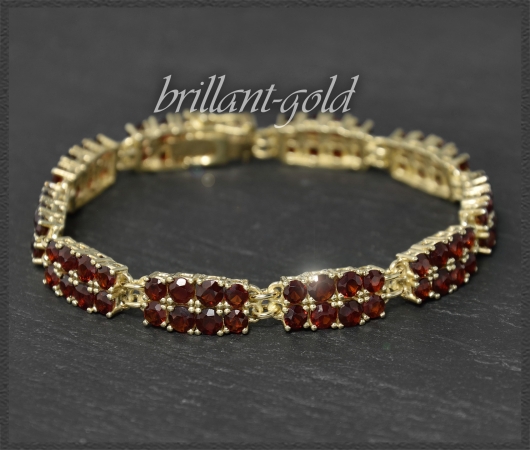 Granat & 333 Gold Armband mit 11ct, Tennisarmband