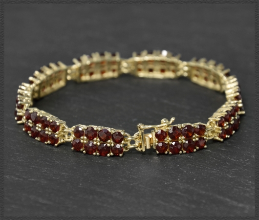 Granat & 333 Gold Armband mit 11ct, Tennisarmband