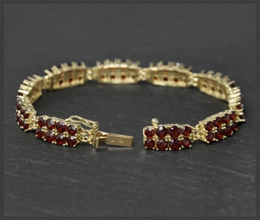 Granat & 333 Gold Armband mit 11ct, Tennisarmband