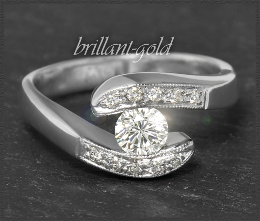 Diamant Ring mit 0,56ct Brillanten, aus Platin