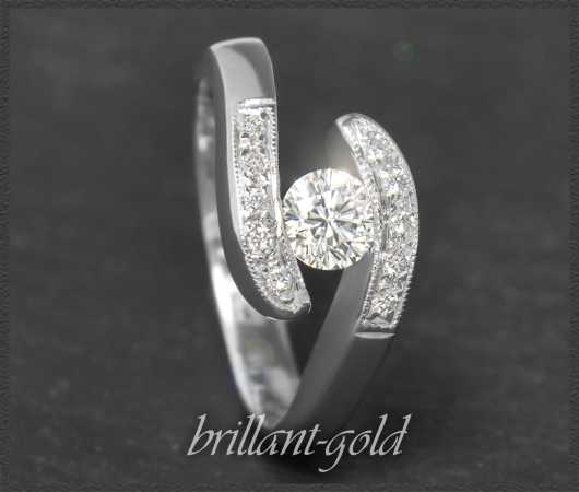 Diamant Ring mit 0,56ct Brillanten, aus Platin