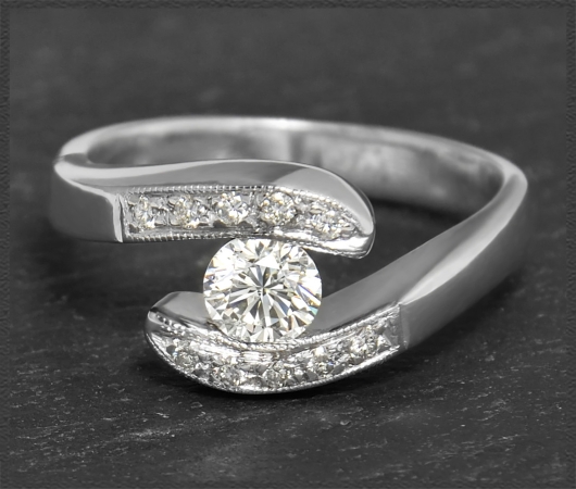 Diamant Ring mit 0,56ct Brillanten, aus Platin