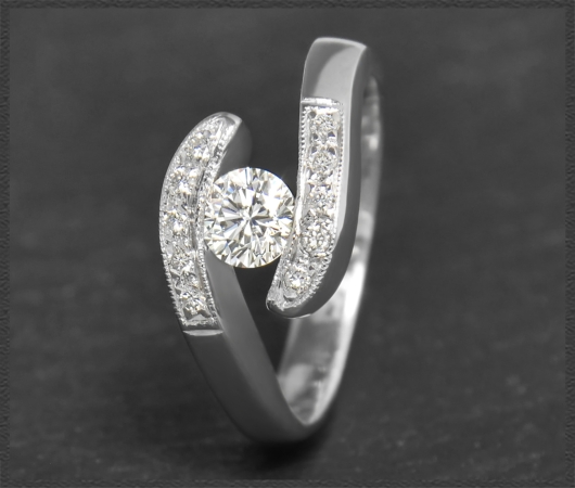 Diamant Ring mit 0,56ct Brillanten, aus Platin