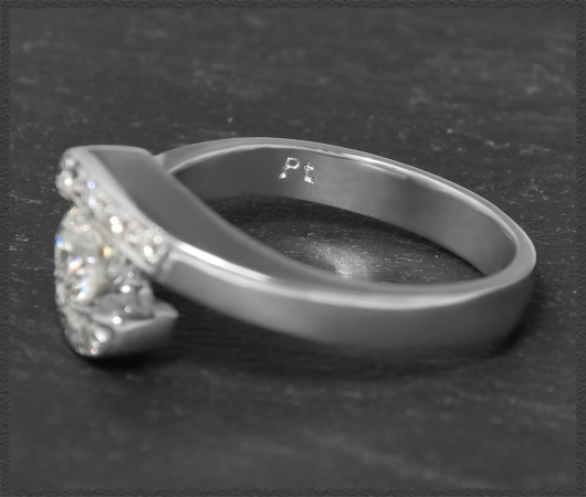 Diamant Ring mit 0,56ct Brillanten, aus Platin