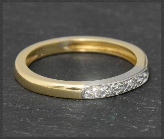 Gold Ring mit Diamanten, 585 Gelbgold & Weißgold