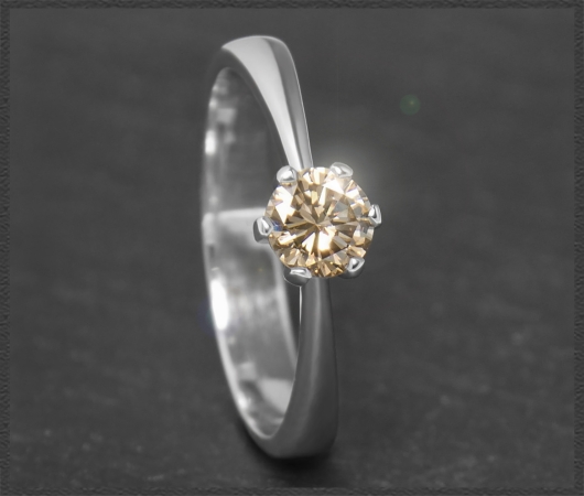 Diamant Ring, lupenreiner 0,49ct Brillant, 585 Weißgold