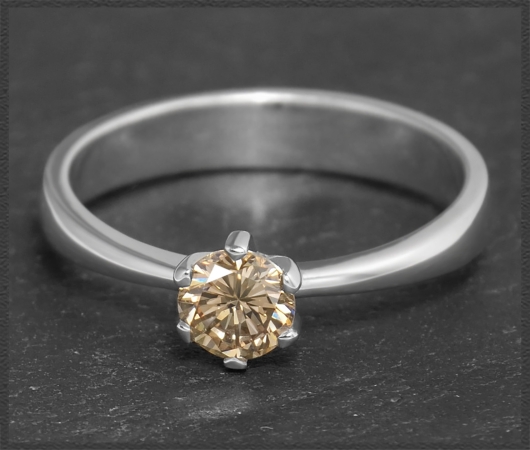 Diamant Ring, lupenreiner 0,49ct Brillant, 585 Weißgold