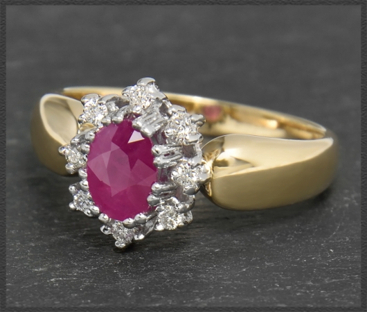 Diamant & Rubin Ring mit 1,20ct aus 585 Gold