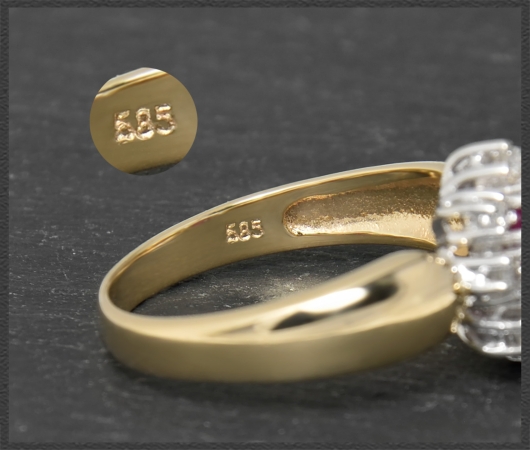 Diamant & Rubin Ring mit 1,20ct aus 585 Gold