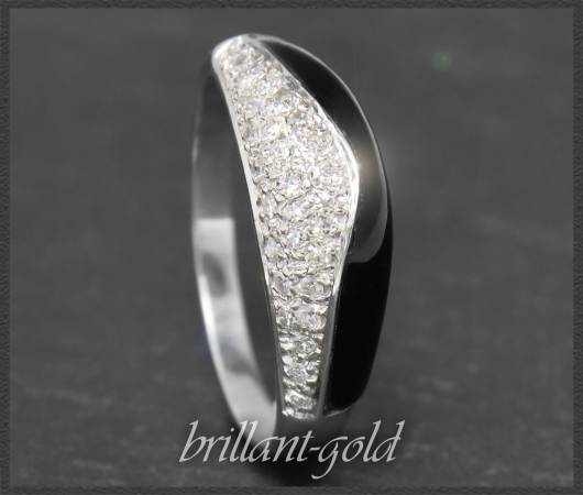 Onyx & 0,45ct Diamant Cocktail Ring, 585 Weißgold