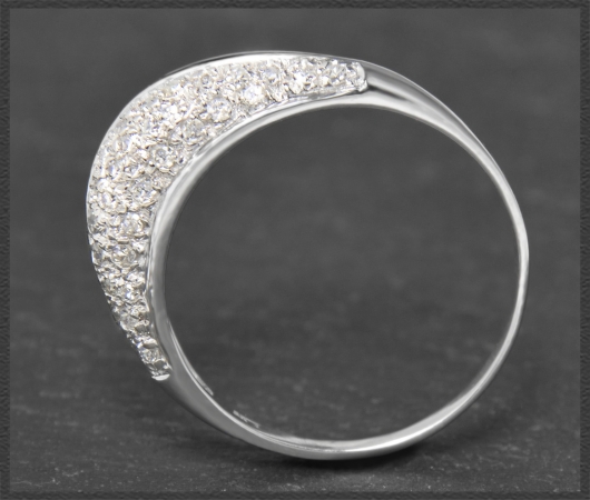 Onyx & 0,45ct Diamant Cocktail Ring, 585 Weißgold