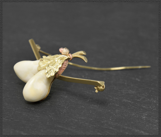 Brosche aus 333 Gold, Grandel Trachtenschmuck
