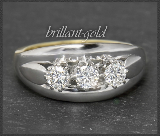 Antik Diamant Ring mit 0,75ct, 585 Gold & Platin