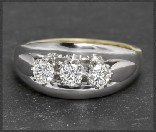Antik Diamant Ring mit 0,75ct, 585 Gold & Platin